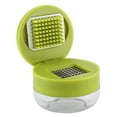 thumbnail image 2 of Picadora de ajo y molinillo de prensa | Picadora de ajo de mano | Cuchillas de acero inoxidable | Plástico verde | Utensilio de cocina compacto para acampar en casa | 1 Paquete, 2 of 8