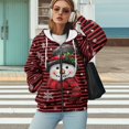 thumbnail image 4 of Yuyamidu Oversized Hoodie Snowman Sweatshirts for Women Red Striped Sweatshirt Women's Casual Full-Zip Hoodie Lightweight Long Sleeve Sweatshirt Casual Jacket with Pocket M, 4 of 8