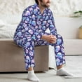 thumbnail image 7 of Lsque flower Skull starry sky Pattern Long Sleeve Pajama Set for Men - Soft 2-Piece Sleepwear and Loungewear Set with Pockets, Comfy Nightwear-Small, 7 of 7