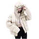 thumbnail image 2 of Parkas de manga larga para mujer, abrigo de invierno, bonito, corto, holgado, con flores y capullos, abrigo cálido., 2 of 7