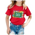 thumbnail image 3 of LUOGENLI Tops for Girls 7-8 School Season Girls T Shirt Summer Kids Short Sleeve Tops Soft Comfortable Back to School Printed Fashion Daily Wear Cute Summer Tops for Girls 10-12 5-6 Years, 3 of 5