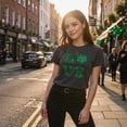 thumbnail image 4 of Womens Love Clover Glitter T Shirt Cute Saint Patrick's Day Parade 4 Leaf Graphic Novelty Tee for Ladies Womens Graphic Tees, 4 of 7