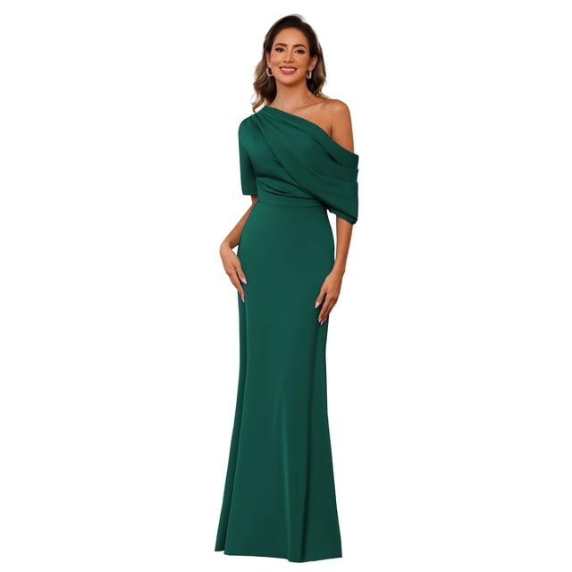 Vestido BITALY Peacock Satin para la madre de la novia, 22 W, con mangas