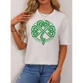 thumbnail image 1 of Camiseta De Verano Para Mujer, Cuello Redondo, Para Mochilero, Vacaciones En La CalleValentine's Day Women's Floral Print T-Shirt - Casual Crew Neck, Short Sleeve, Lightweight PolyesterCamisetas de, 1 of 7