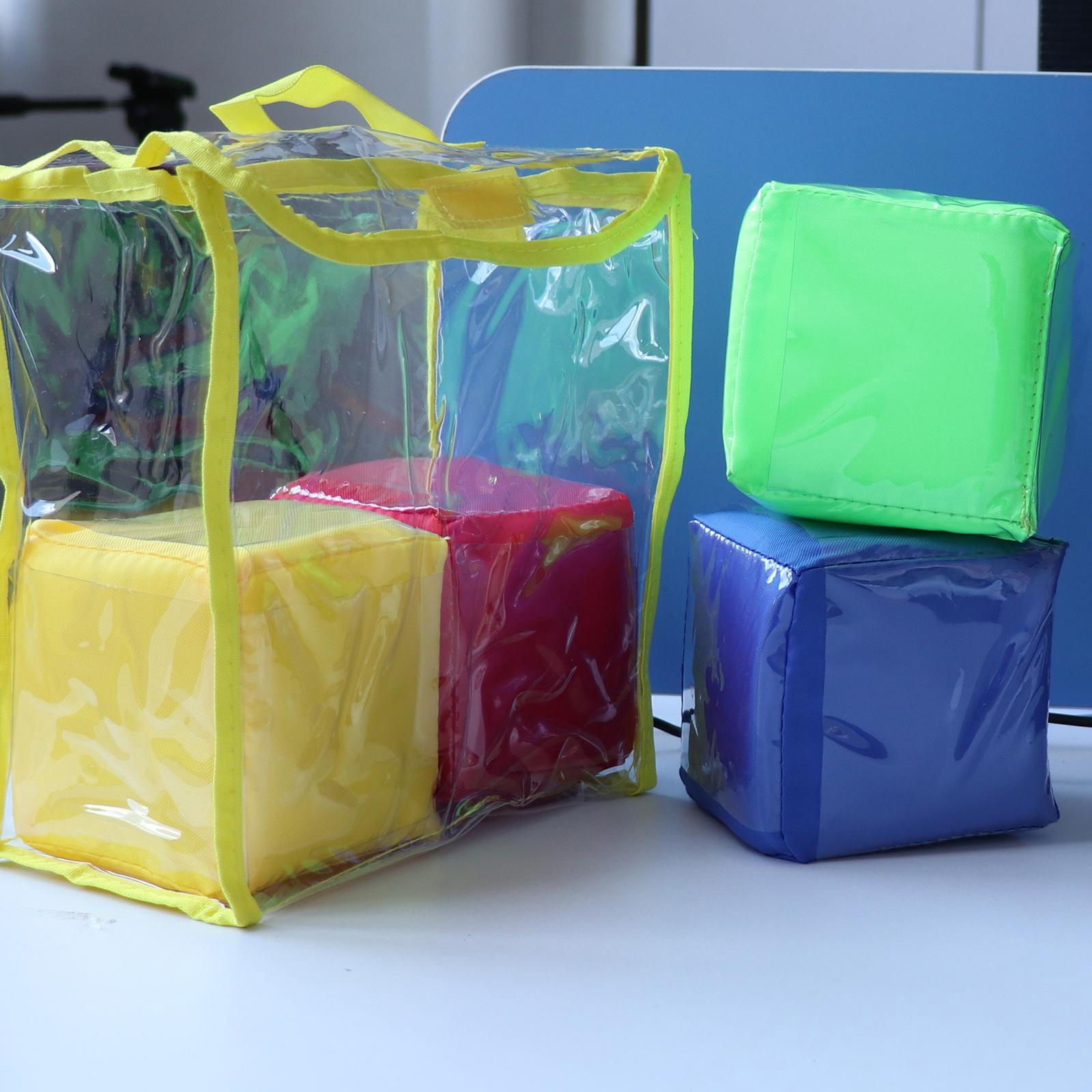 LeeQinersw 4 Pack 4" Playing Game Dices Soft Foam Cubes Diy Learning Cubes for All Subjects