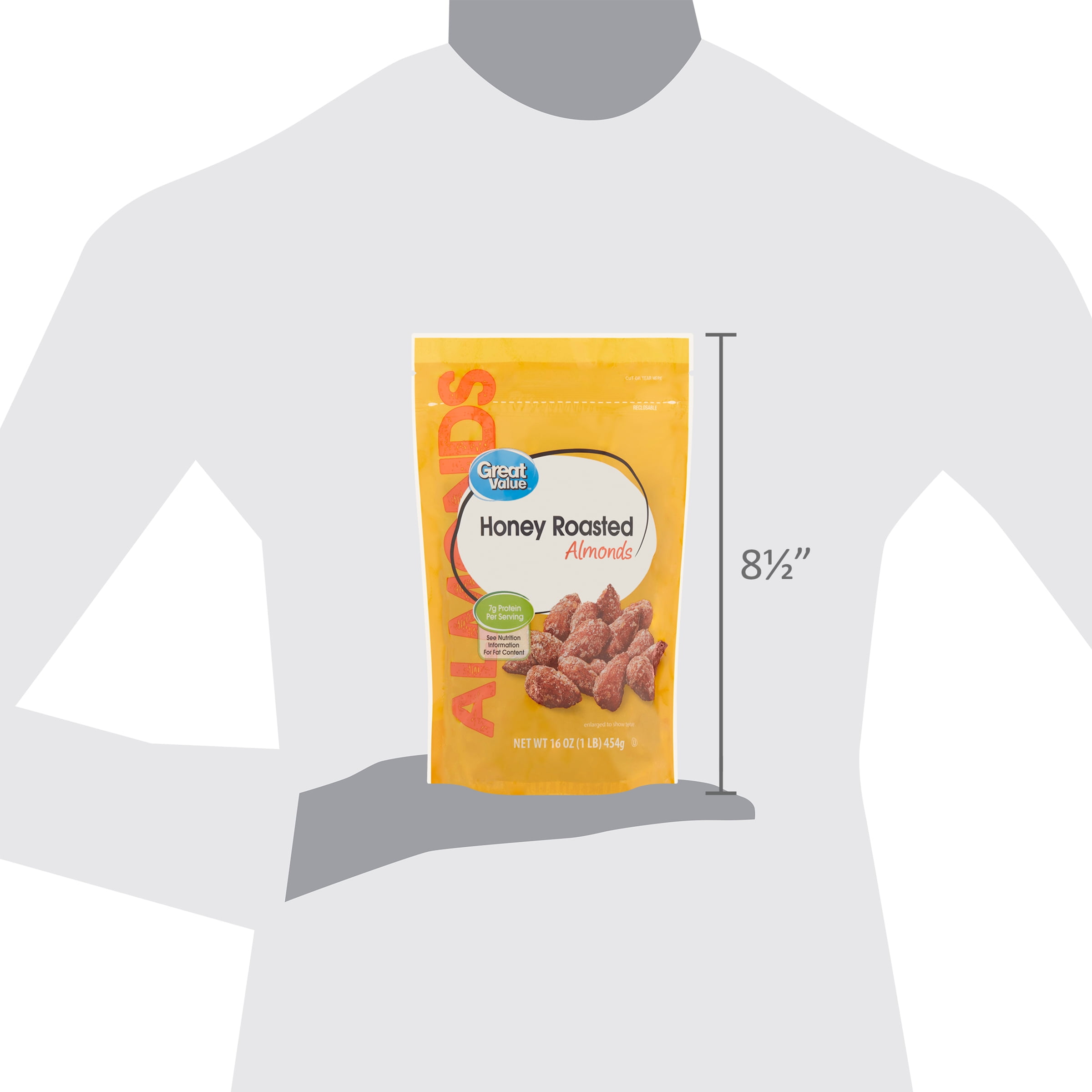 Great Value Honey Roasted Almonds, 16 oz