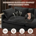 thumbnail image 3 of BedLuxury 76.7’’ Loveseat Sofa, Modern Chenille Sectional Sofa Cloud Couch for Living Room, Apartment, Office, 2-Seat, Black, 3 of 9
