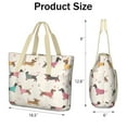 thumbnail image 3 of Tote Bag for Women - Colorful Funny Dachshund Shoulder Bag - Large Utility Work Duffle Bag with Zipper Handbag for Travel, Work, Sprots, 3 of 5