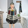 thumbnail image 4 of Colorful Black Checkered Pattern Kids Hooded Beach Towel Baby Bath Poncho Towels with Hood Absorbent 50"x23.5" for Pool Swimming, 4 of 7