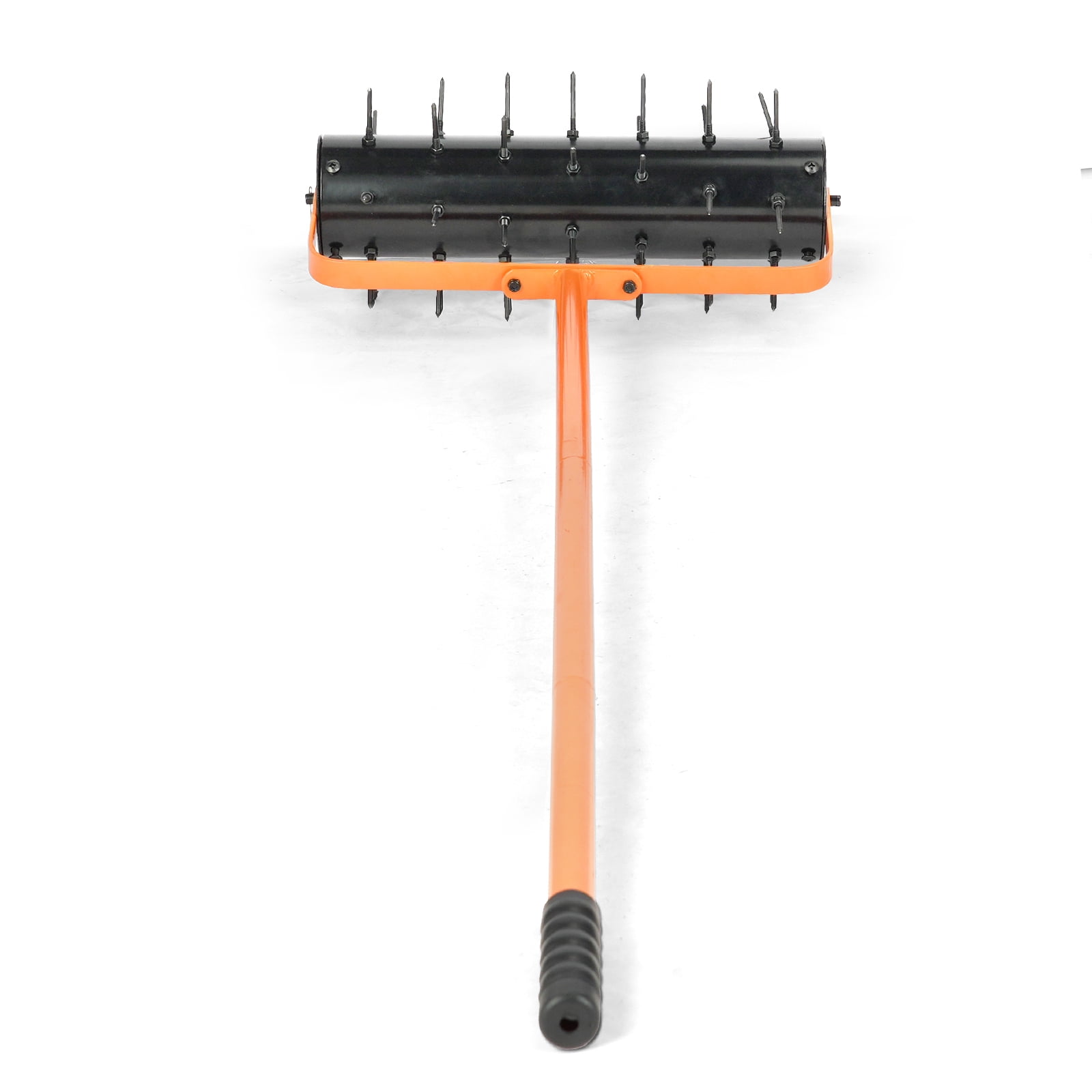 17-Inch Rolling Lawn Aerator with 2-Inch Steel Spikes, Heavy-Duty Galvanized Steel Frame, 48-Inch Ergonomic Handle, Universal for Clay/Sandy/Dense Soil, Garden Lawn Aeration Tool
