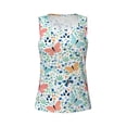thumbnail image 4 of Xecao Butterflies print women's scoop neck, loose-fit workout tank tops for the gym., 4 of 9