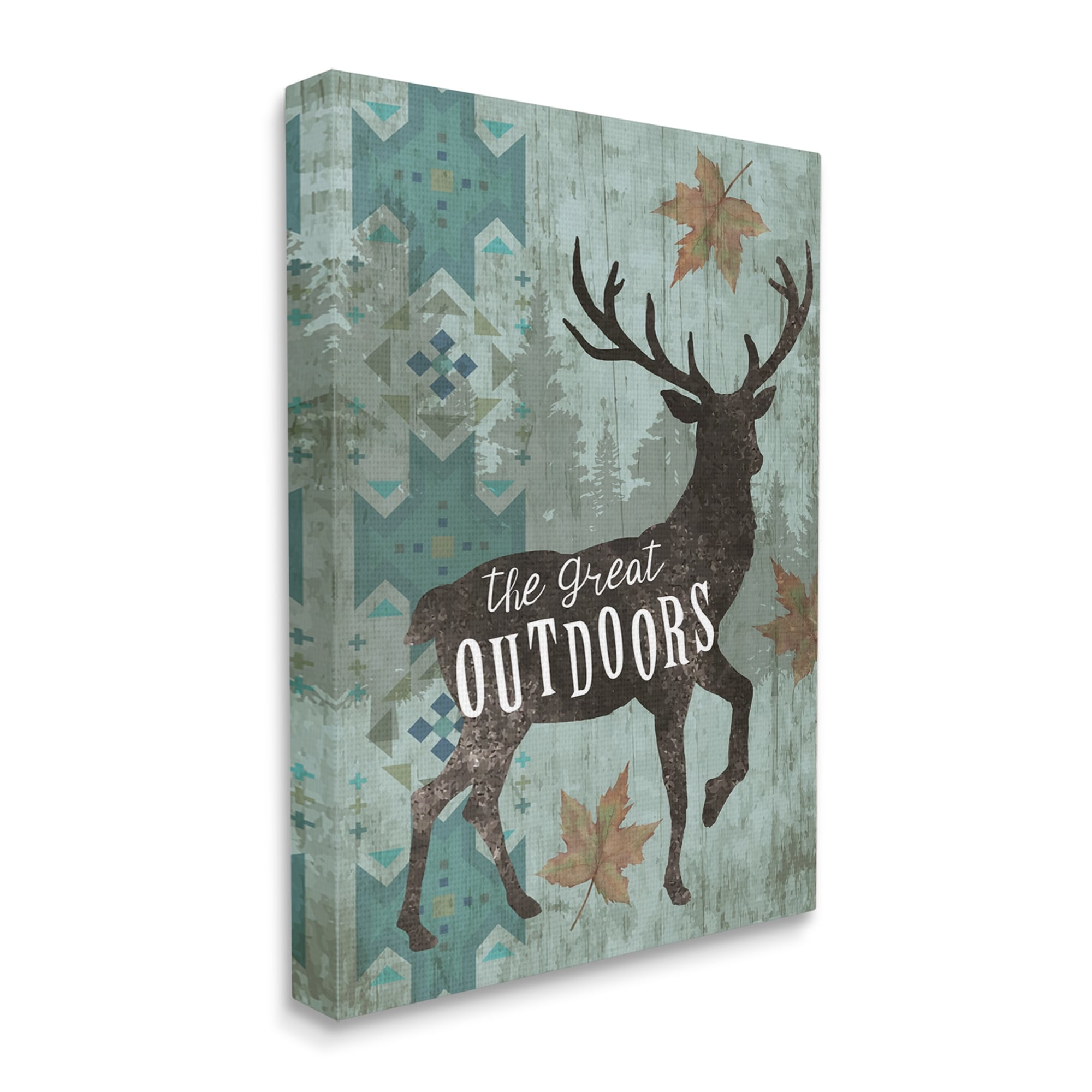 Stupell The Great Outdoors Deer Silhouette Animals & Insects Painting Gallery Wrapped Canvas Print Wall Art