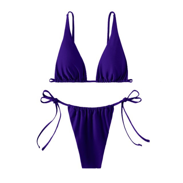 Gibobby Trajes de Baño para Mujer Traje de baño de dos piezas sexy para mujer de verano Traje de baño de playa sin espalda Bikini(Azul,G)