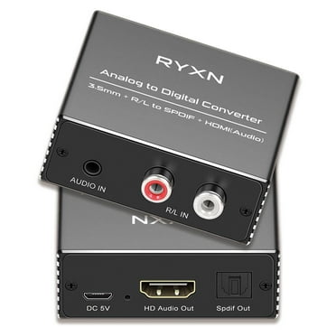 Analog to Digital Audio Converter, RCA & 3.5mm to Optical & HDMI Audio Converter