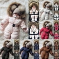 thumbnail image 6 of Infant Toddler Baby Girls Boys Jacket Outerwear Winter Down Snowsuits Romper Jacket Hooded Jumpsuit Warm Thick Coat Outfit, 6 of 7