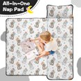 thumbnail image 4 of Multicolor Cat and Balloon White Pattern Teens Toddler Nap Mat with Pillow, Sleeping Mat Bag for Preschool Daycare 59"x22", 4 of 6