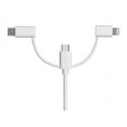 thumbnail image 4 of Monoprice MFi Certified USB to Micro USB + USB Type-C + Lightning 3 in 1 Charge & Sync Cable, 3ft White, 4 of 6
