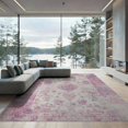 thumbnail image 2 of ODIKA 8'x10' Washable Area Rug Non-Shedding, Easy Care, Vintage Distressed Botanical Toile Faded Damask Ornate Scrolling for King Size Bedroom Under Bed, Master Suite, 2 of 7