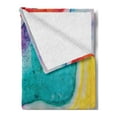 thumbnail image 2 of Tie Dye Soft Flannel Fleece Throw Blanket, Watercolor Pools of Different Colors Abstract Vibrant Messy Hand Painted Design, Cozy Plush for Indoor and Outdoor Use, 50" x 70", Multicolor, by Ambesonne, 2 of 5