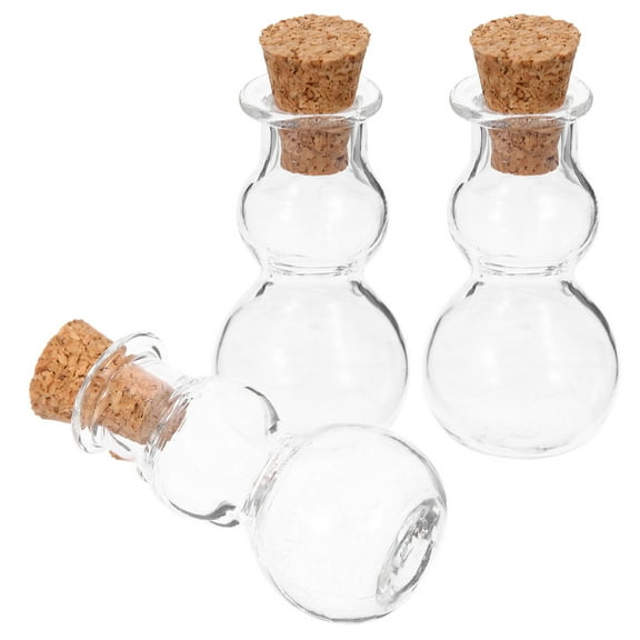 Masteelf 3Pcs Glass Wishing Bottles in Gourd Shape for DIY Enthusiasts