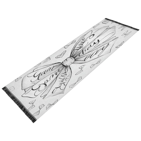 Vintage Modern Runner Rug,Non Slip Machine Washable 72"x23.5" Polyester Material Pet-Friendly Durable,Applicable to Entryway Rug Living Room Rug Gray Bow