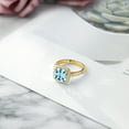 thumbnail image 5 of Gem Stone King 3.30 Ct Sky Blue Topaz White Created Sapphire 18K Yellow Gold Plated Silver Ring, 5 of 6