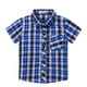 thumbnail image 1 of Gibobby blusas y camisas para Niños Camisa a cuadros de moda de manga corta para niños pequeños, abrigo, prendas de vestir para bebés(Azul marino, 3-4 Años), 1 of 4