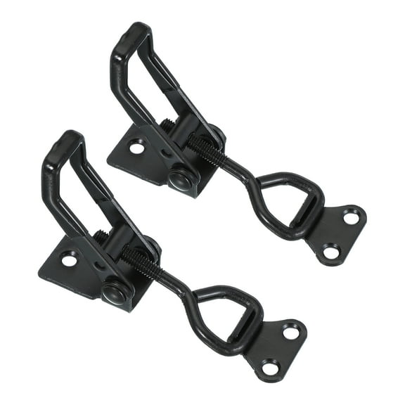 Uxcell Toggle Latch Clamp 4002 Style, Carbon Steel Adjustable Toggle Clamp 396Lbs Bearing Black 2 Pcs