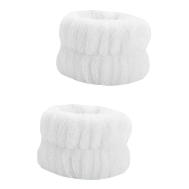 Muñequeras para lavado de cara, correas elásticas ajustables suaves para niñas, deportes, cuidado de la piel Blanco Jinwen Lavado de correas de pulseras