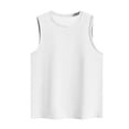 thumbnail image 3 of MESSUEN Womens Sleeveless Tops Loose Tank Tops Crew Neck Raglan Women's Solid Color Crew Neck Sleeveless Vest Fashionable Casual Top Womens Basic Tops Casual Summer Tops for Women White S, 3 of 4
