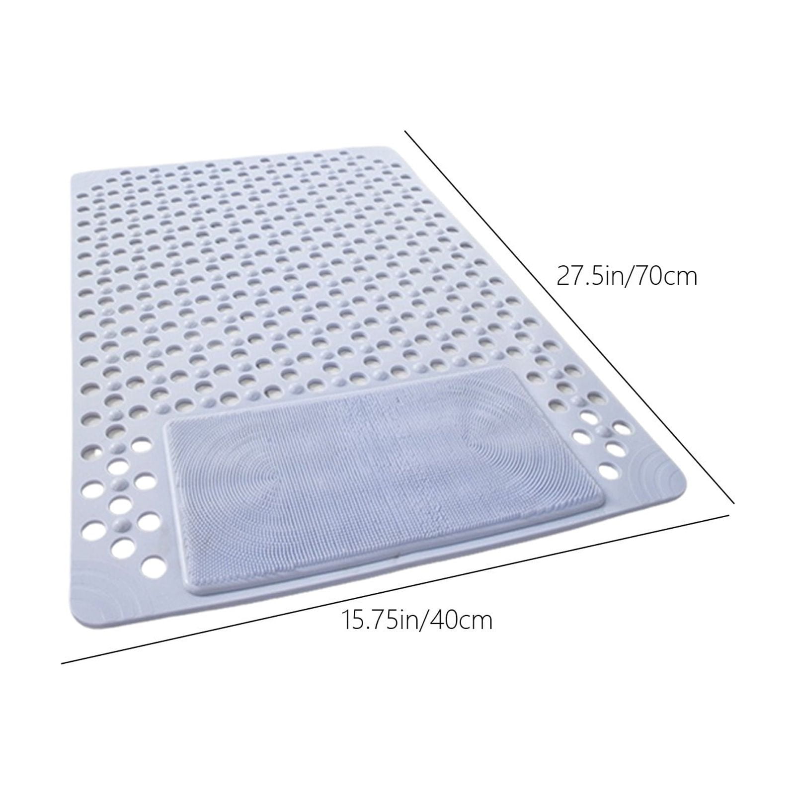 VQPeo Shower and Bathtub Mat, Rubber Non-Slip Shower Mat for Elderly , Bathtub Mat Non Slip with Drain Holes &Suction Cups, Bath Mat for Bathroom and Tub, Machine Washable