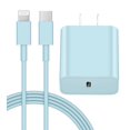 thumbnail image 1 of Cargador Coreykin 20W PD USB-C con cable rápido de 1,8 m, azul, 1 of 7