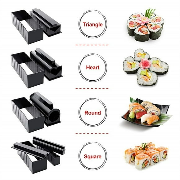 Kit de Fabrication de Sushi Diy 10 Pcs/Ensemble Kit de Fabrication de Sushi Diy Cuisine Outils de Sushi Diy Moules à Rouleaux de Riz
