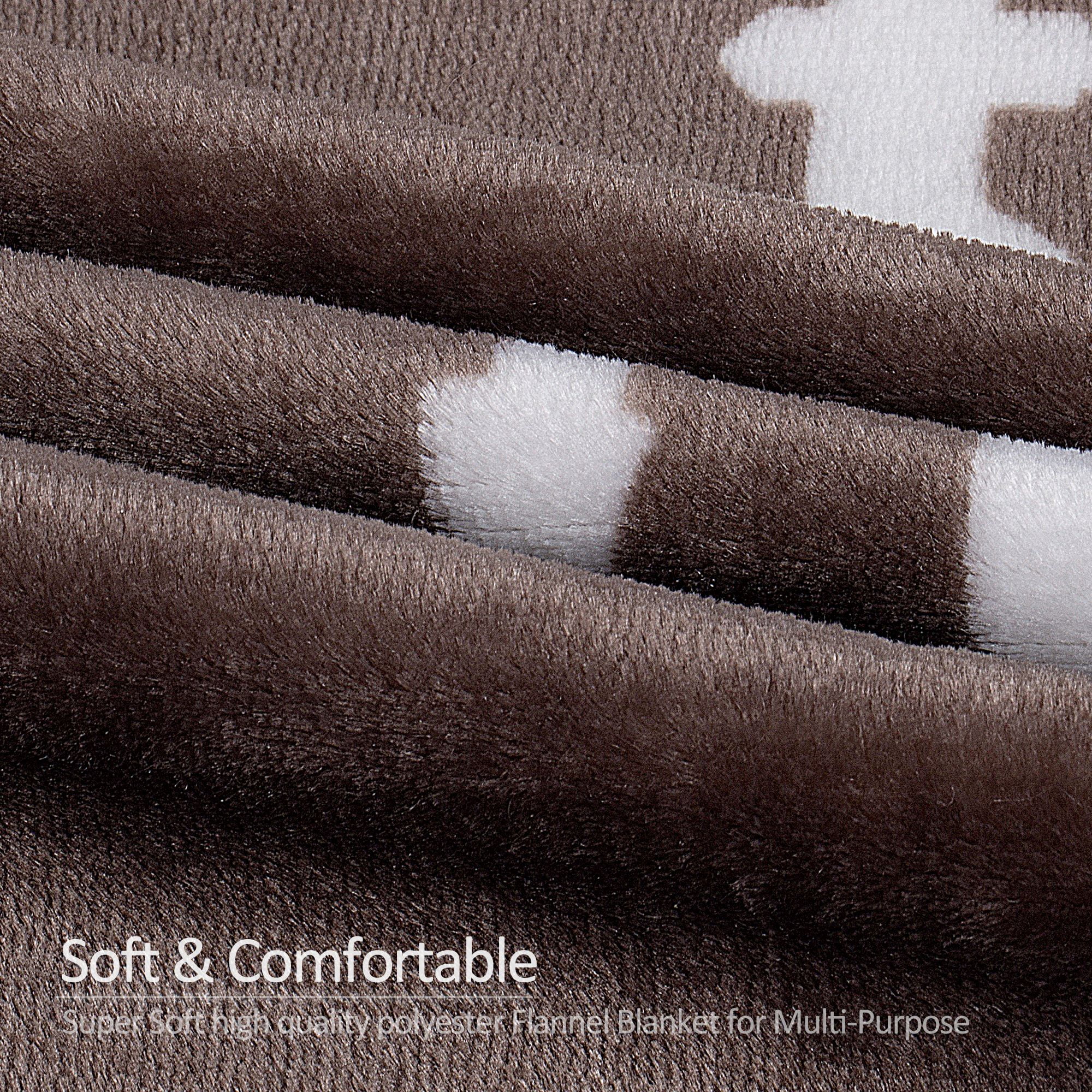 Jin Mai Lan Contemporary Brown Pattern Printed 100% Polyester Plush Throw 50 " x 60"
