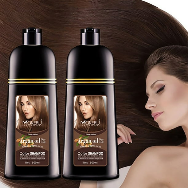 Argan Oil Hair Dye Shampoo, Professional Natural 500ml Instant