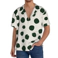 thumbnail image 1 of Fotbe Abstract Green Polka Dot Camisa Estampada de Manga Corta para Hombre, Casual de Verano, Estilo Playero, Sin Arrugas-Small, 1 of 5