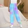 thumbnail image 2 of SGFCWSX Girls Jogger Pants High Elastic Waist Sweatpants for Kids Soft Tie Dyeing Pant Blue Size 7-8 Years, 2 of 6