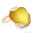 thumbnail image 2 of 13.91ct Fancy Checkerboard Citrine & Round Cut Diamond Right-Hand Cocktail Ring in 14k Yellow Gold, 2 of 2