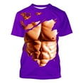 thumbnail image 6 of Men's Summer Tops under $5 Short Sleeve Crew Neck Muscle Print Casual Graphic Tee Shirt Purple M, 6 of 6