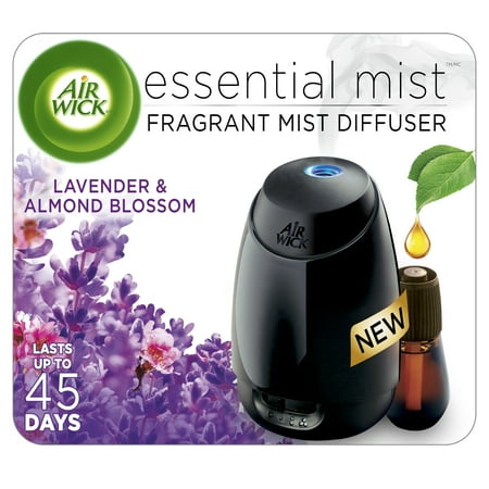 Air Wick Essential Mist Fragrance Oil Diffuser Kit (Gadget + 1 Refill), Lavender & Almond Blossom, Air