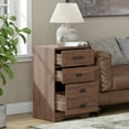 thumbnail image 2 of WAMPAT 2 Pack High End Table Side Table for Living Room, Farmhouse 3 Drawers Dresser for Bedroom Office,Rustic Brown, 2 of 8