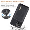 thumbnail image 5 of Allytech 2 in 1 Detachable Wallet Case for iPhone 15 Plus with Cash Pocket & Cash Slots, [Magnetic Clasp] [Kickstand] Retro PU Leather Soft TPU Shockproof Anti-Scratch Slim Case - Black, 5 of 9