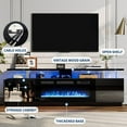 thumbnail image 5 of Yesurprise 70" Modern Fireplace TV Stand with 36" Electric Fireplace Heater, 12 Flame Colors, LED Lighting & Storage Cabinets, 5 of 8