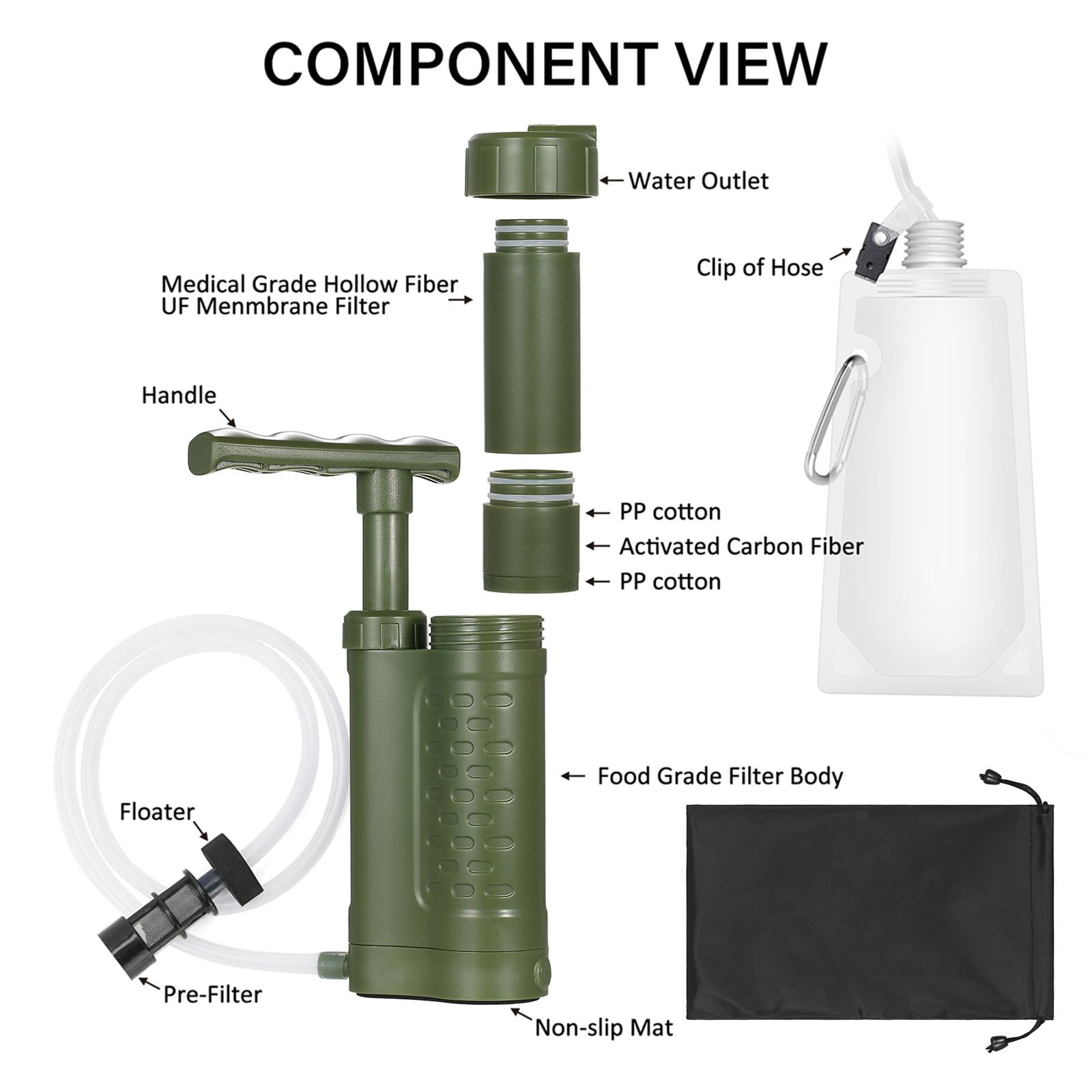 Axioma 1,200ml/Min Water Purifier Pump Emergency Survival Gear Water Purification Water Green