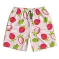 thumbnail image 3 of Uemuo Hand Drawn Strawberry Pattern Men's Swim Trunks Hawaiian Beach Bathing Suit Swimsuits Beach Quick-Dry Shorts with Pockets-Medium, 3 of 9