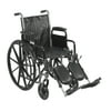 Drive Medical Silver Sport 2 Wheelchair, Detachable Desk Arms, Elevating Leg Rests, 16" Seat