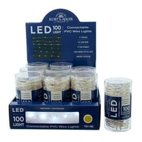 Kurt S. Adler 100-Light Cool White LED Connectable Clear Wire Light Set