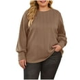 thumbnail image 2 of Ailaofu Womens Tops Long Sleeve Lightweight Shirts 2025 Fall Fashion Clothing Trendy Tops Crewneck Basic Tee, 2 of 6