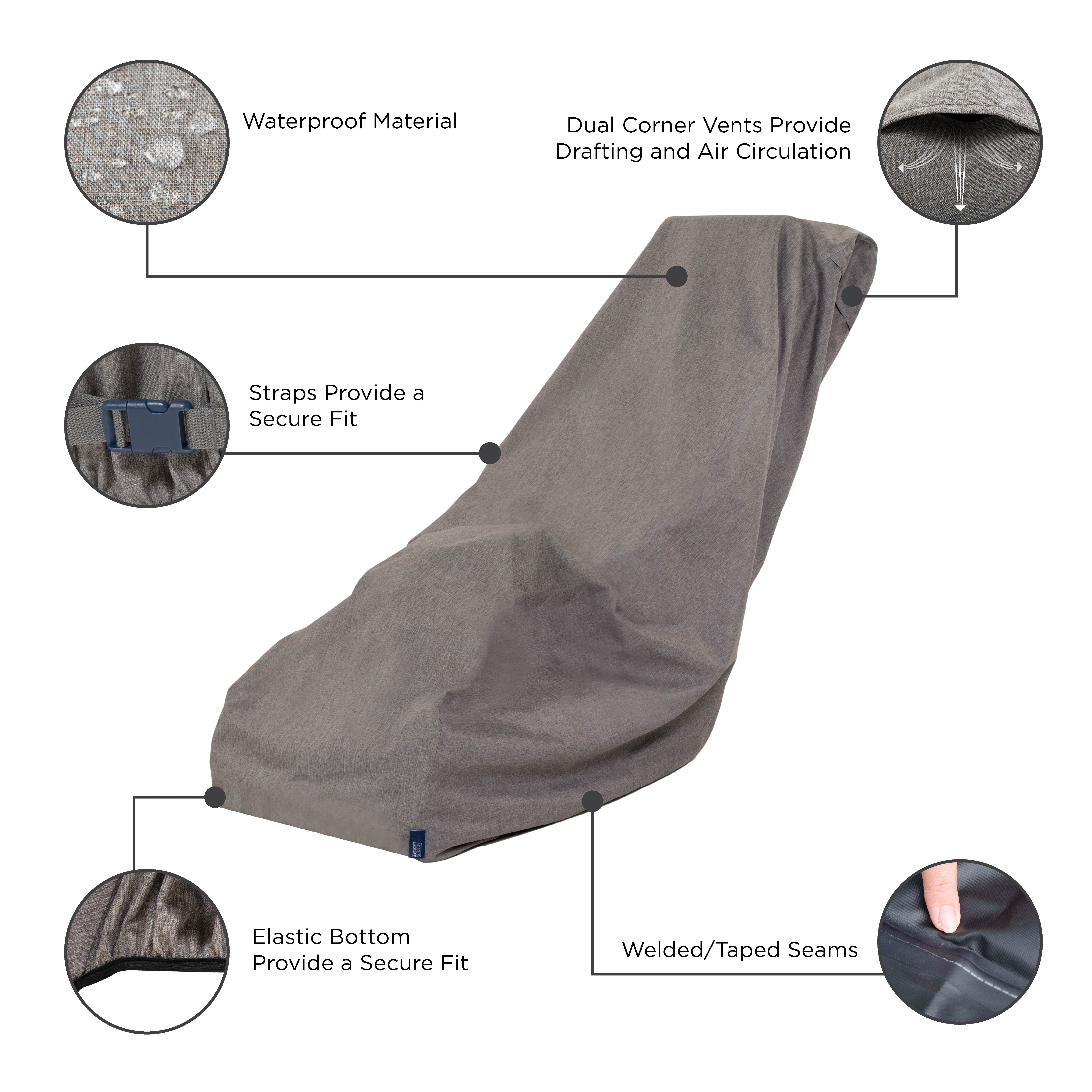 Modern Leisure Garrison Waterproof Push Lawnmower Cover, 75"L x 25.5"W x 23"H, Gray