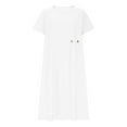 thumbnail image 4 of Women's 2025 Linen Beach Sundress - V-Neck Sleeveless Midi with Side Pockets, Casual Button-Down Vacation Dress for Summer, 4 of 6